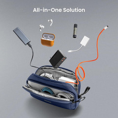 Electronic Organizer Travel Case, Water Resistant Dual Compartment Tech Pouch Ca