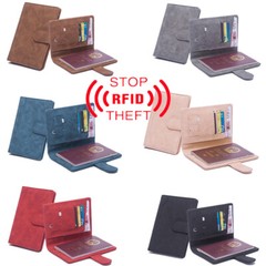 Slim Leather Wallet Holder Travel Passport RFID Blocking ID Card Case Cover US