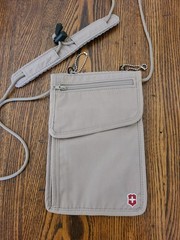 Victorinox Security Pouch Tan Beige Concealed Deluxe Travel Passport Wallet