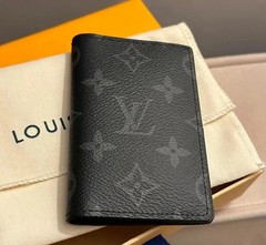 LV Louis Vuitton Pocket Organizer Monogram Eclipse Black