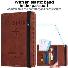 Travel Wallet Case Cover RFID Blocking ID Cards AU Passport Leather Card Holder