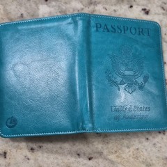 Tiffany Blue Faux Leather Passport Wallet Organizer.