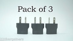 Australia / New Zealand Plug Adapter 3PK – Change US-Plug to AUS/NZ Style Plug