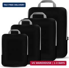 4 Set Compression Packing Cubes Travel – Travel Accessories Expandable Packing