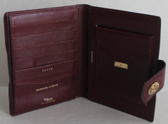 Bosca Full Grain Leather Credit Cards Passport Wallet Burgundy