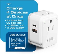 Ceptics Australian Travel Adapter, Compact – Adapter Australia-Compatible Plug