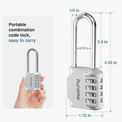 2 Pack 2.6 Inch Long Shackle Combination Lock 4 Digit Outdoor Waterproof Padlock