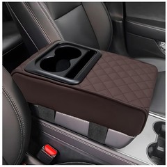 Waterproof Leather Armrest Cover, Cup Holder, Phone Holder