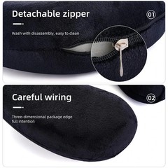 Memory Foam U Shaped Travel Sleep Pillow Head Back Neck Support Cushion Black