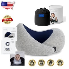 Deep Blue Travel Pillow: GO, Memory Foam, Washable, 360° Neck Support