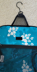 LL Bean Hanging Travel Toiletry Bag – Organizer Aqua Hawaiian Floral 9”x13x8 Zip