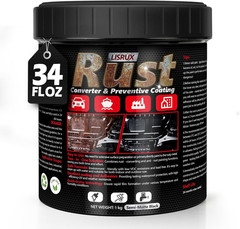 4-in-1 Rust Converter & Metal Primer, 34 Fl Oz Black Rust Inhibitor Paint for Me
