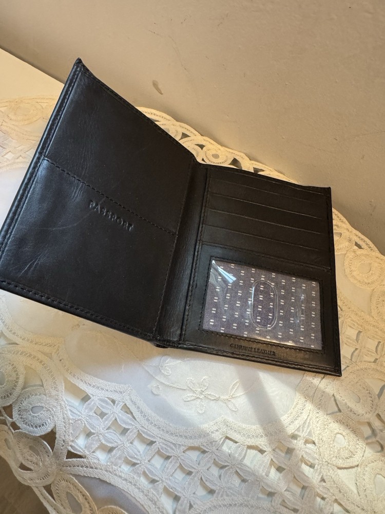 Goodfellow & Co Black Genuine Leather Wallet Organizer w/Clear Window