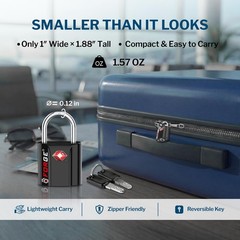 TSA Approved Luggage Locks, Ultra-Secure Dimple Key Travel Locks Black 4 Pack