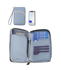RFID Blocking Passport Holder w/Hidden AirTag Trackable Card, Women Passport …