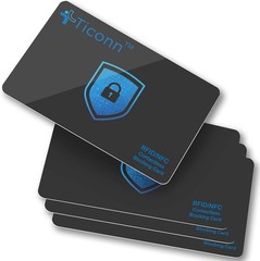 TICONN RFID Blocking 2.1″ x 3.4″ x 0.2″ (or 2.165″ x 3.346″ x 0.787″), Black