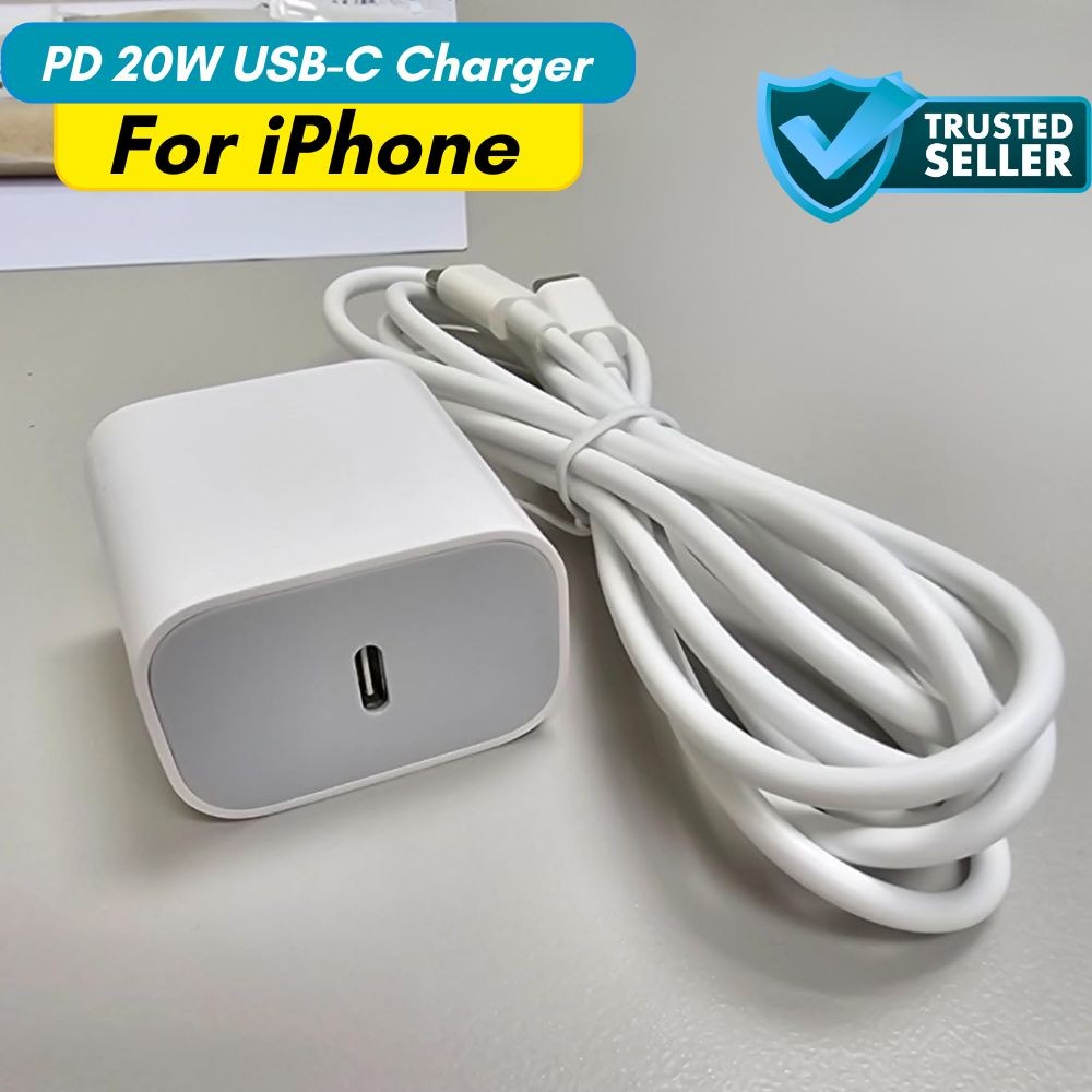 20W USB C Fast Charger Cube Type C Charging Cable For iPhone 17 16 15 14 13 12 8
