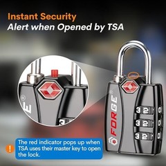 2x Resetable 3 Number Combination TSA Open Alert Indicator Luggage Locks Small