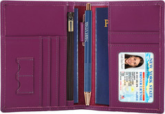 Phoenix Leather Passport Holder, Calfskin Travel Wallet – RFID Blocking, ID Wind