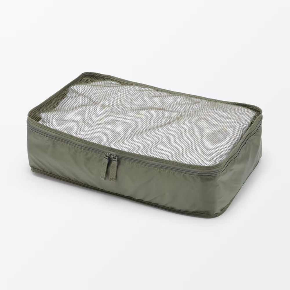 MUJI Foldable Polyester Sorting Case Khaki M Approx. 26 x 40 x 10 cm