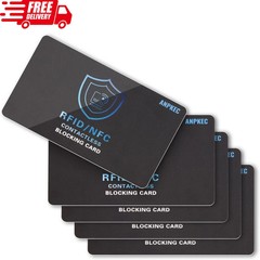 5 Pack RFID Blocking Card – Protects Entire Wallet NFC Debit & Credit Cards New