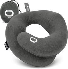 BCOZZY Neck Pillow for Travel Dual Support for Head, Neck and Chin X-Large, Grey