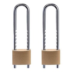 Solid Brass Outdoor Padlocks, 2 inch Wide Body, 2 Pack Keyed 50MMLS*2 RALS