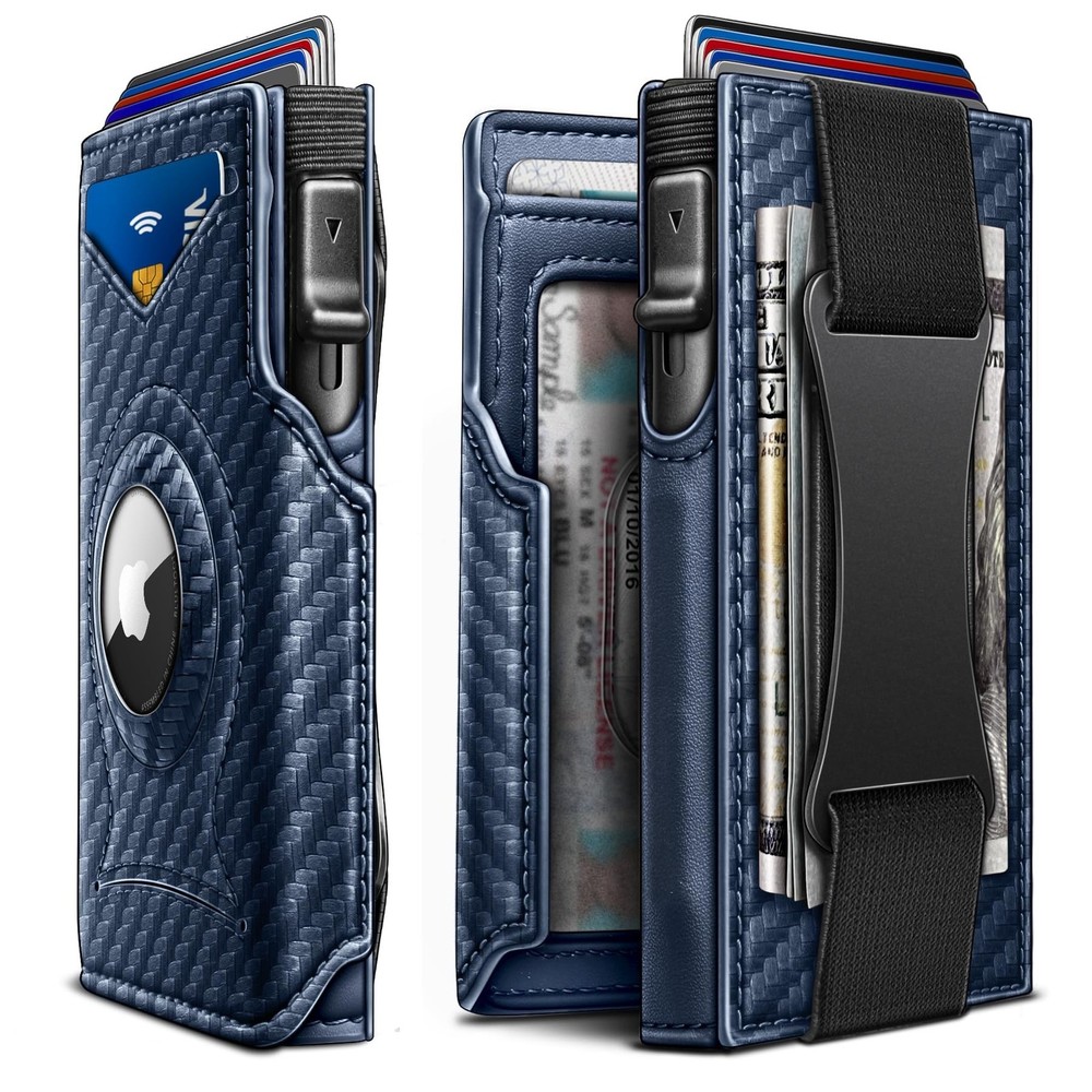 KEMISANT Airtag Wallet Men Gift,Mens Slim Front Pocket Wallet Money Clip Stan…
