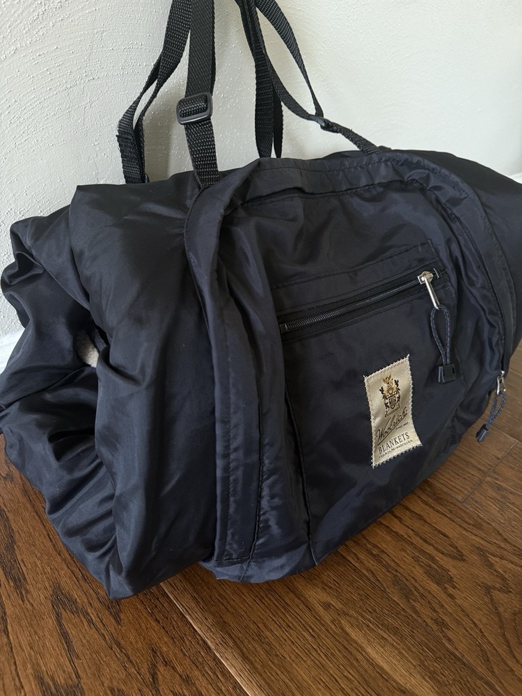 Woolrich Folding Packable Travel. Picnic Blanket Tan Carrying
