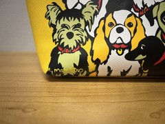 Marc Tetro My Dogs Yellow Dog Print Cosmetic Bag PVC Zip Travel Makeup Pouch