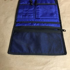 LL BEAN BLACK PERSONAL ORGANIZER / COSMETIC BAG WITH POCKETS AND MIRROR