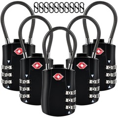 Locilot 5pcs TSA Approved Luggage Locks with 10pcs Zipper Locks, Zinc Black