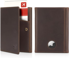 Polare Full Grain Leather Pilot Wallet Passport Holder RFID Blocking Tri-Fold Tr
