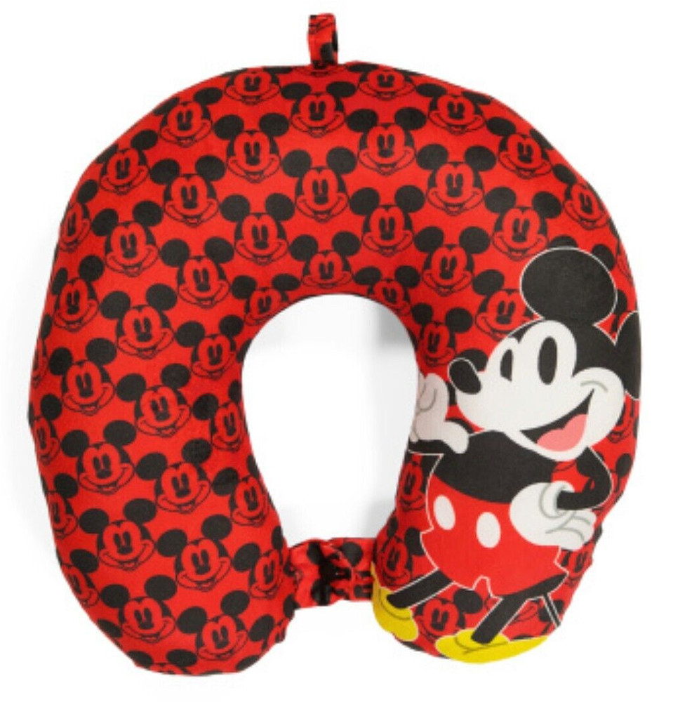 Disney Mickey Mouse Comfy Neck Travel Pillow Airplane Car Black Red White