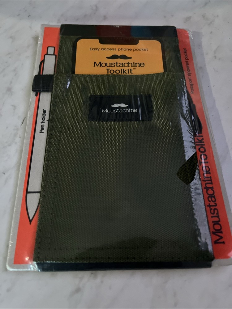 Moustachine Toolkit Medium Military Green Notebook Cover Phone Pocket Organizer