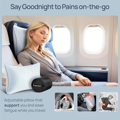 Small Cooling Memory Foam Pillow for M – 18 x 13 Inch White & Light Blue