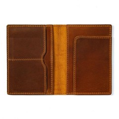Leather Passport Case Men Travel Wallet Rfid Blocking Cowhide Document Organizer