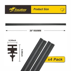 Wiper Blade Refill,4 PCs Adjustable Size of Universal Replacement Windshield …