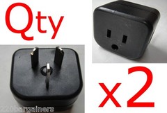 Plug Adapter 2 or 3-Pin USA Style to Australia / New Zealand Outlet Plug Adapter