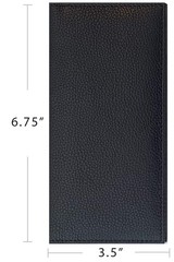 Black Basic Genuine Leather Checkbook Cover For Men & Women Black