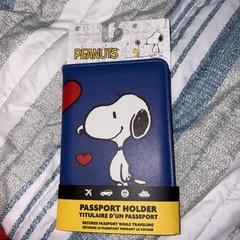 PEANUTS PASSPORT HOLDER SNOOPY BLUE RED WHITE 4.125 X 5.625 NWT
