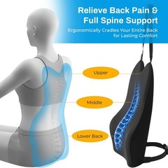 Lumbar Support Pillow for Car – Memory Foam Whole Back Relief | Adjustable St…