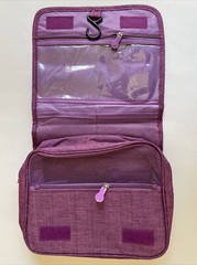 Toiletry Bag Multiple Compartments 2-Sections 9.5″x7.5″x3.5″ Purple NEW
