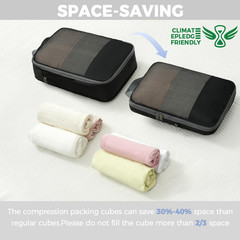 4 Set/6 Set/8 Set Compression Packing Cubes Travel Accessories Expandable Packin