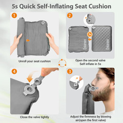 Self-Inflating Memory Foam Travel Cushion for Airplanes and Outdoor Activities