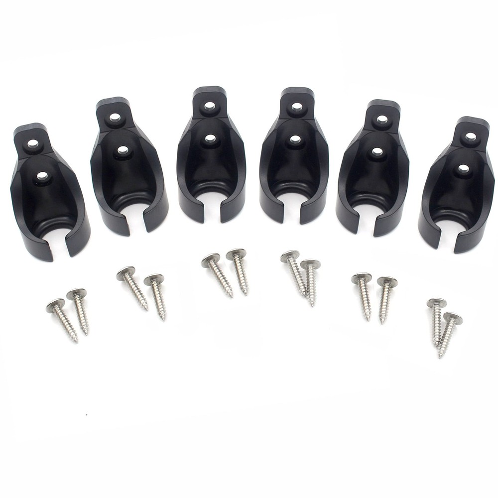 6 PCS Bungee Cord Ball Receivers Brackets Fit 6 Circle Receiver, Black