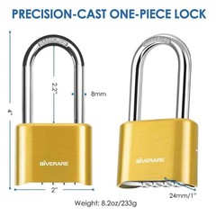 4-Digit Combination Lock, Heavy Duty Padlock Metal, Outdoor Alloy Locks with …