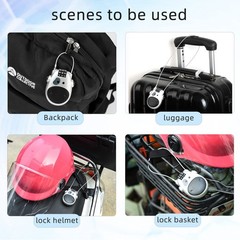 Wire Combination Lock Cable Retractable, Ideal for Chaining Multiple Travel C…