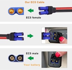 Ec5 Jump Starter Cable With Battery Clamps – 12V Replacement Alligator Cl