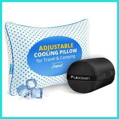 Small Cooling Memory Foam Pillow for Travel & Camping, Compressible Adjustabl…